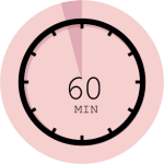 A clock showing 6 0 minutes passing